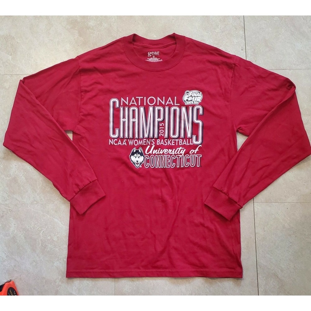 Uconn NCAA Final Four 2015 Womens Basketball Champions Long Sleeve Shirt Medium
